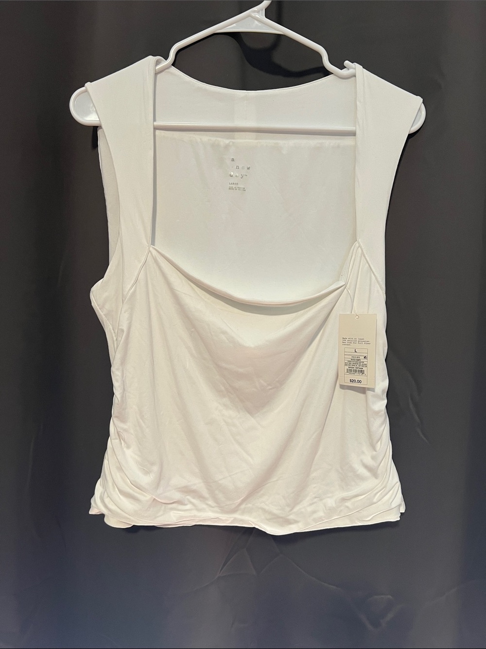 a new day White Cowl Neck Tank Top
